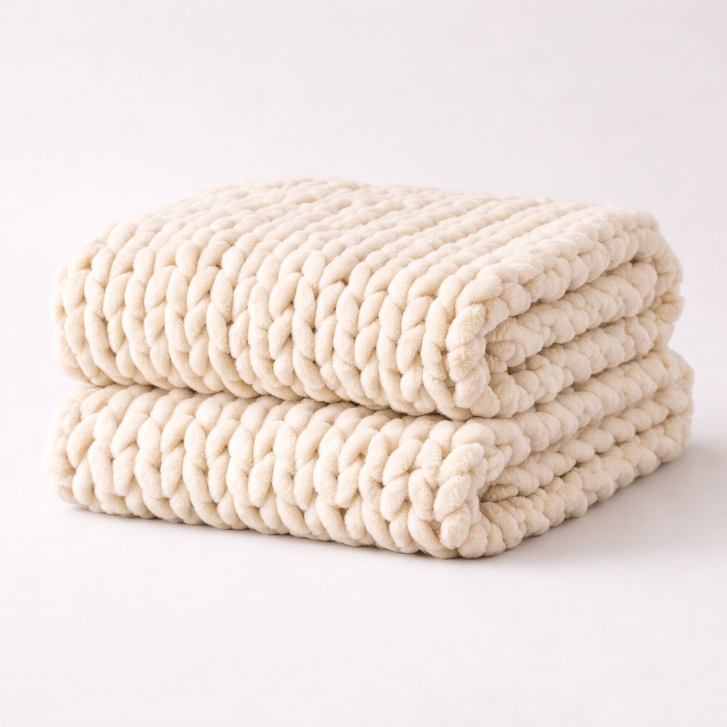 Oslo Handmade Chunky Knit Chenille Throw Blanket