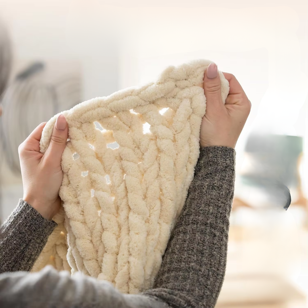 Oslo Handmade Chunky Knit Chenille Throw Blanket