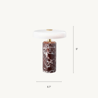 Oslo Modern Mushroom Lamp in Marble and Glass