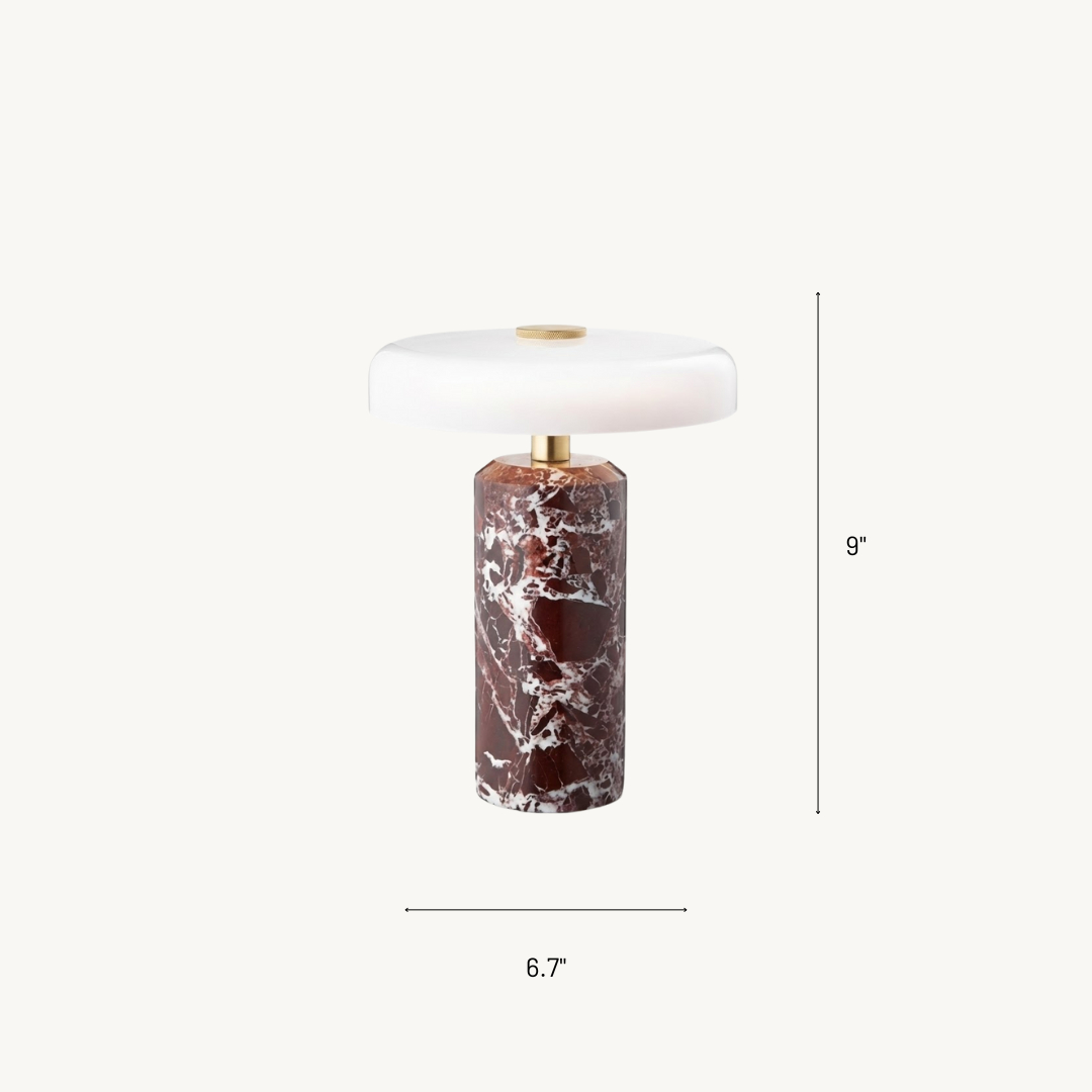 Oslo Modern Mushroom Lamp in Marble and Glass