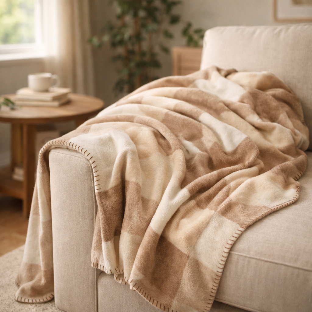 Paris Luxury Cashmere-Feel H-Monogram Throw Blanket