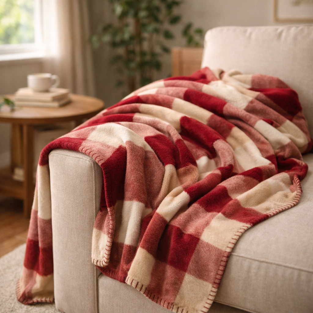 Paris Luxury Cashmere-Feel H-Monogram Throw Blanket