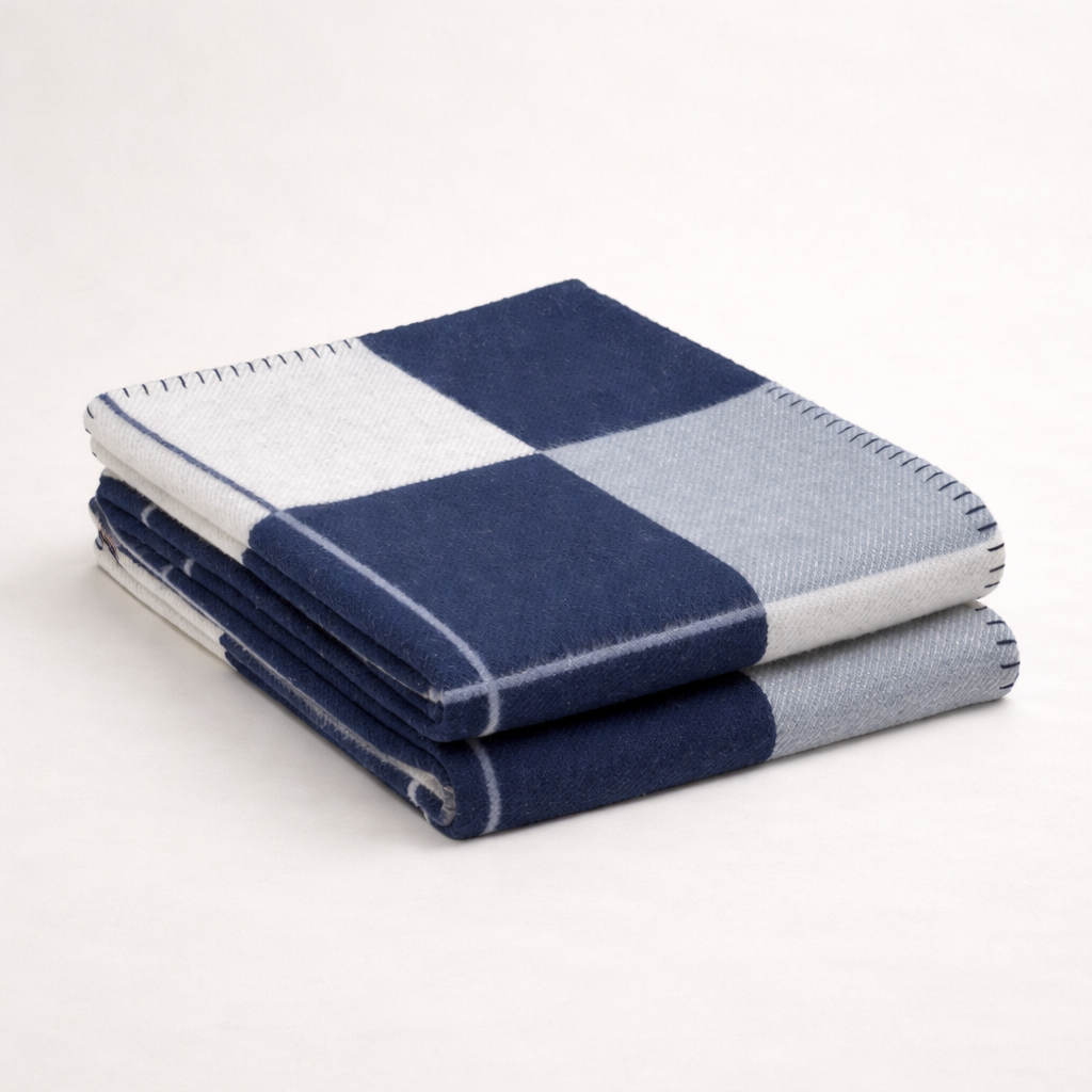 Paris Luxury Cashmere-Feel H-Monogram Throw Blanket