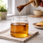 Provence Honey Glass Jar with Wooden Dipper & Sealed Lid