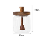 Provence Honey Glass Jar with Wooden Dipper & Sealed Lid