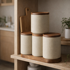 Provence Retro Ceramic Storage Jar with Wooden Lid