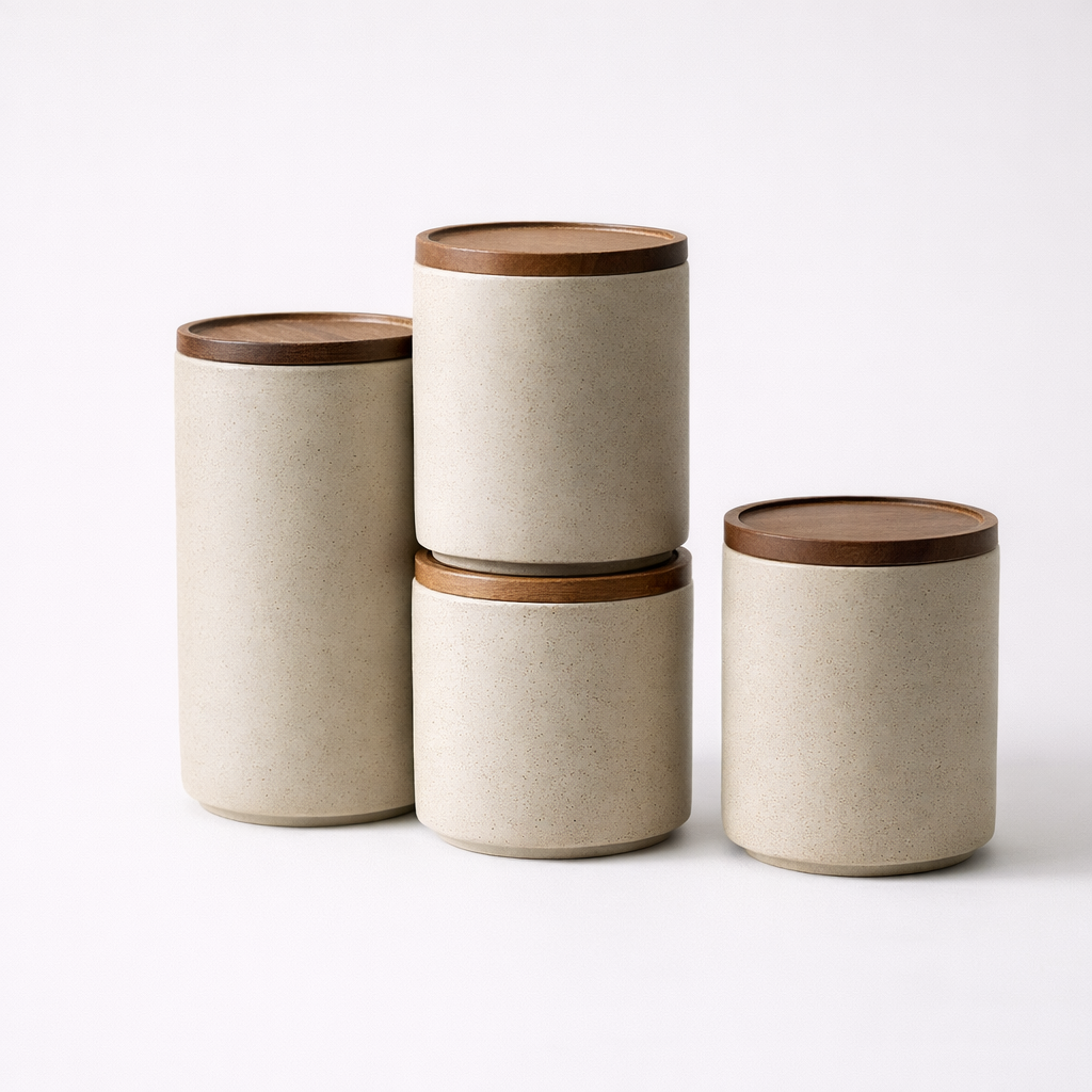 Provence Retro Ceramic Storage Jar with Wooden Lid