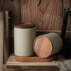 Provence Retro Ceramic Storage Jar with Wooden Lid