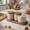 Provence Retro Ceramic Storage Jar with Wooden Lid