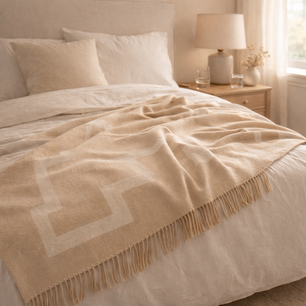 Seoul Luxury 100% Lambswool Throw Blanket