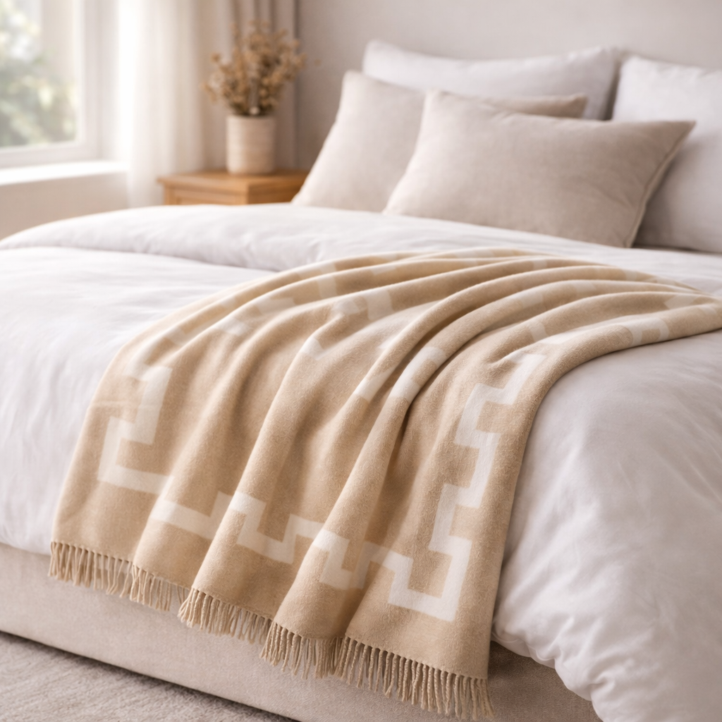 Seoul Luxury 100% Lambswool Throw Blanket