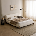 Siena Nordic Teddy Velvet Upholstered Bed with Wood Frame