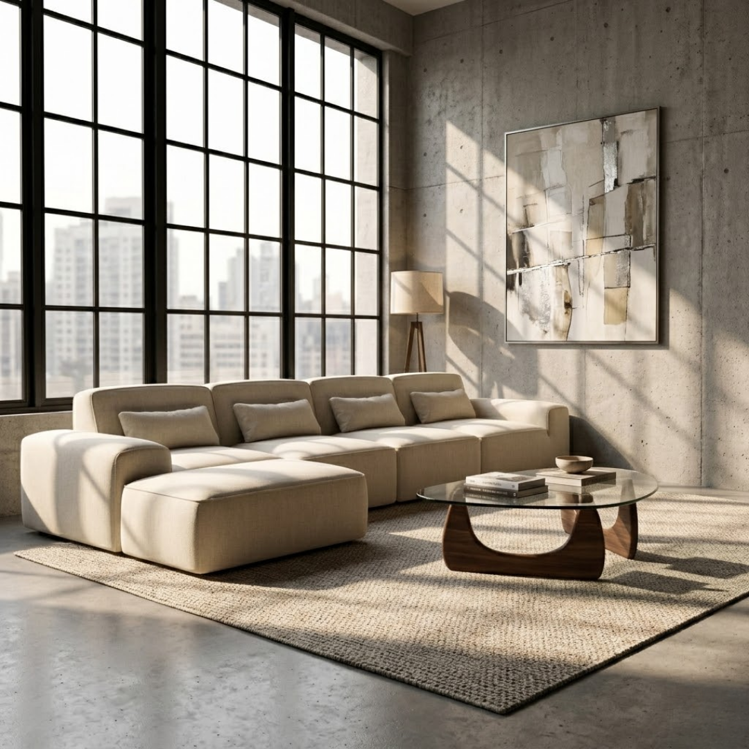 Stratus Modern Boneless Couch in Modular Sectional Design