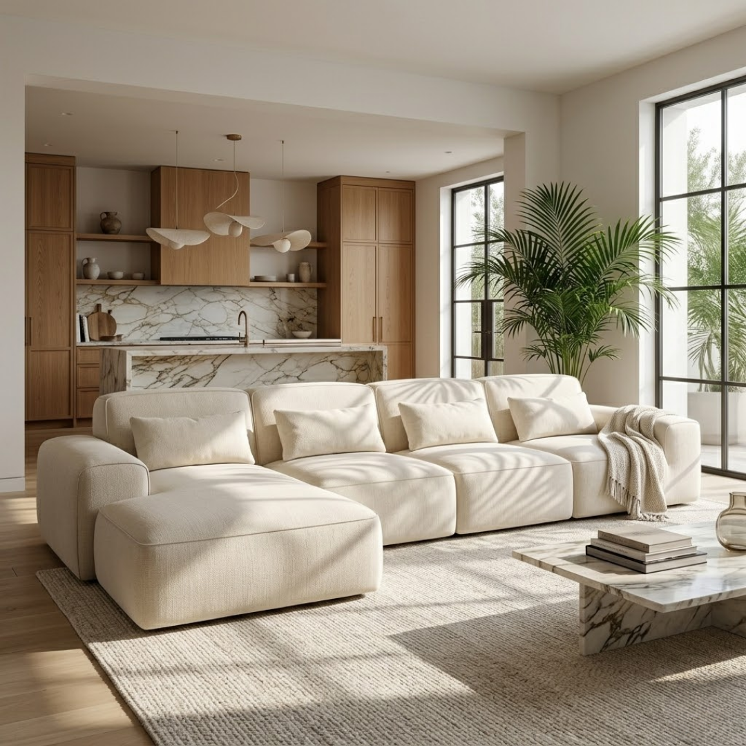 Stratus Modern Boneless Couch in Modular Sectional Design