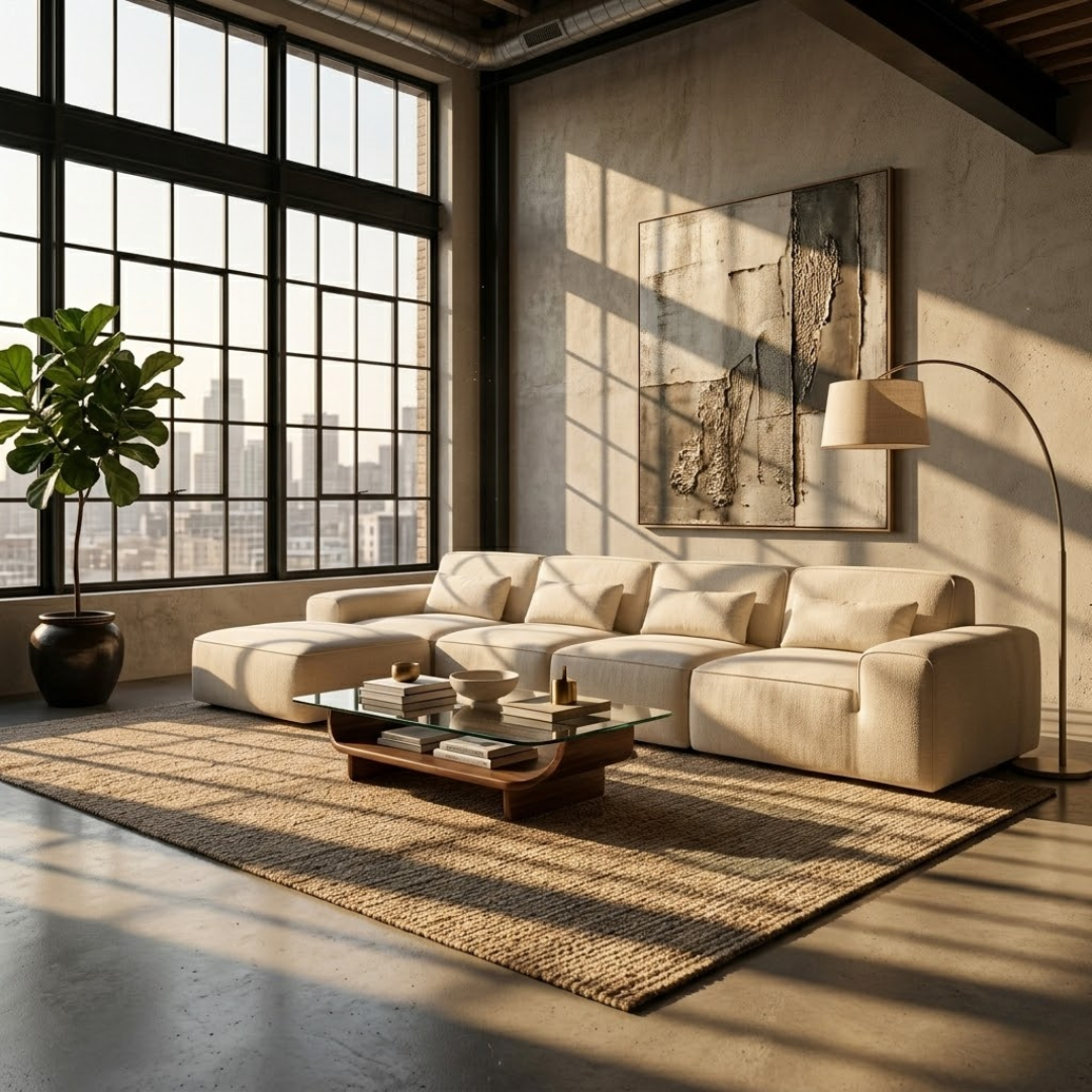 Stratus Modern Boneless Couch in Modular Sectional Design