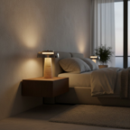 Umbria Travertine and Glass Mushroom Table Lamp