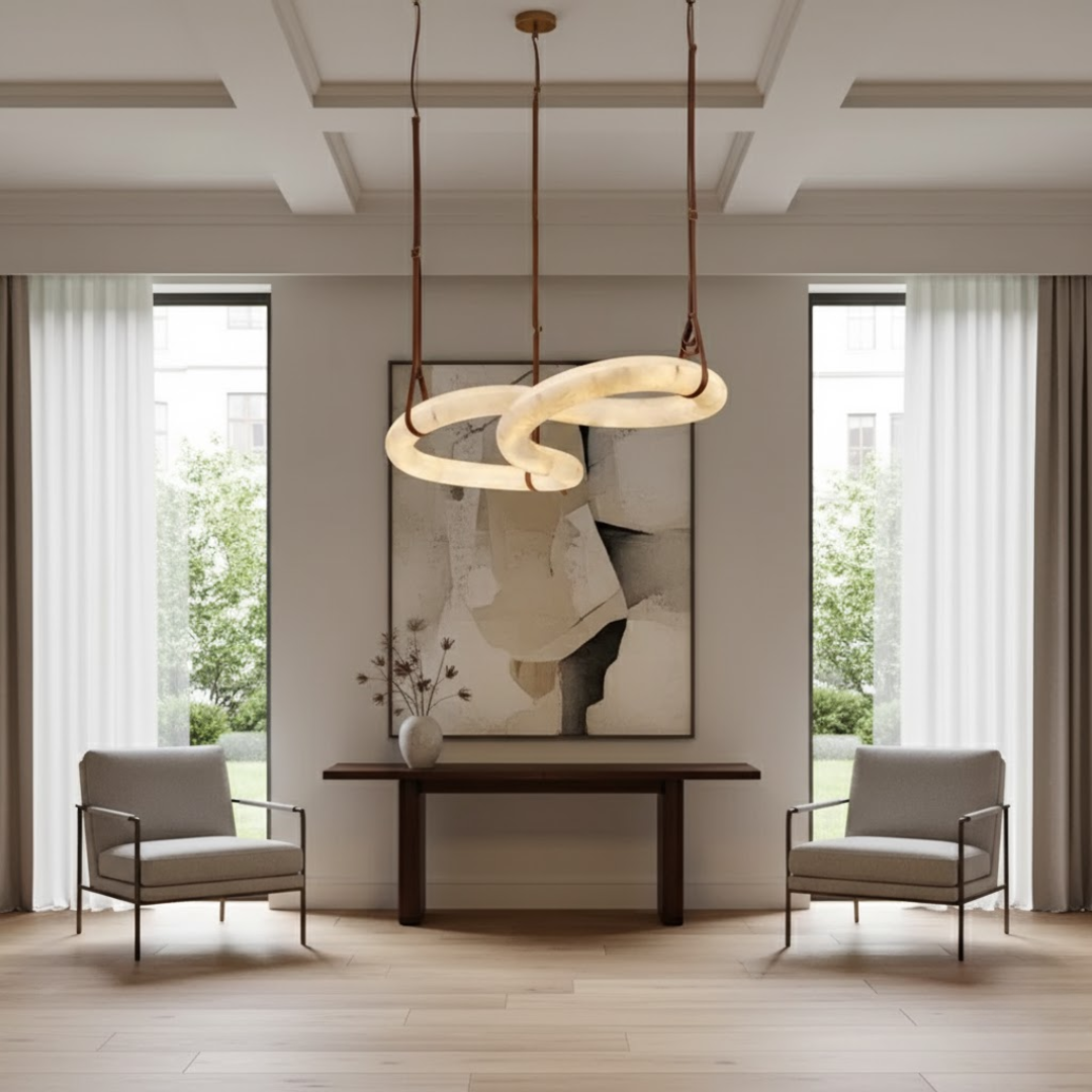Valencia Spanish Alabaster Chandelier 40"