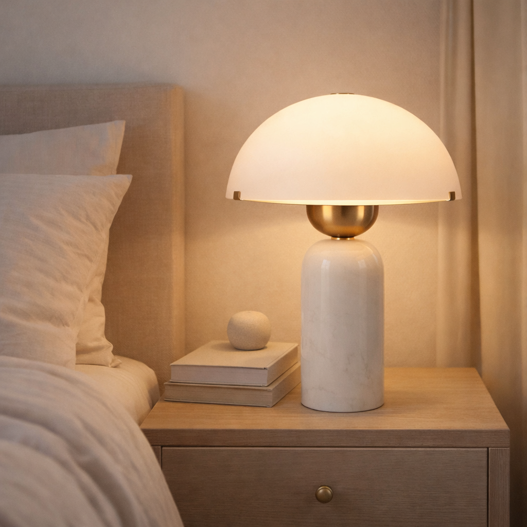 Vicenza Postmodern Luxury Marble & Glass Table Lamp