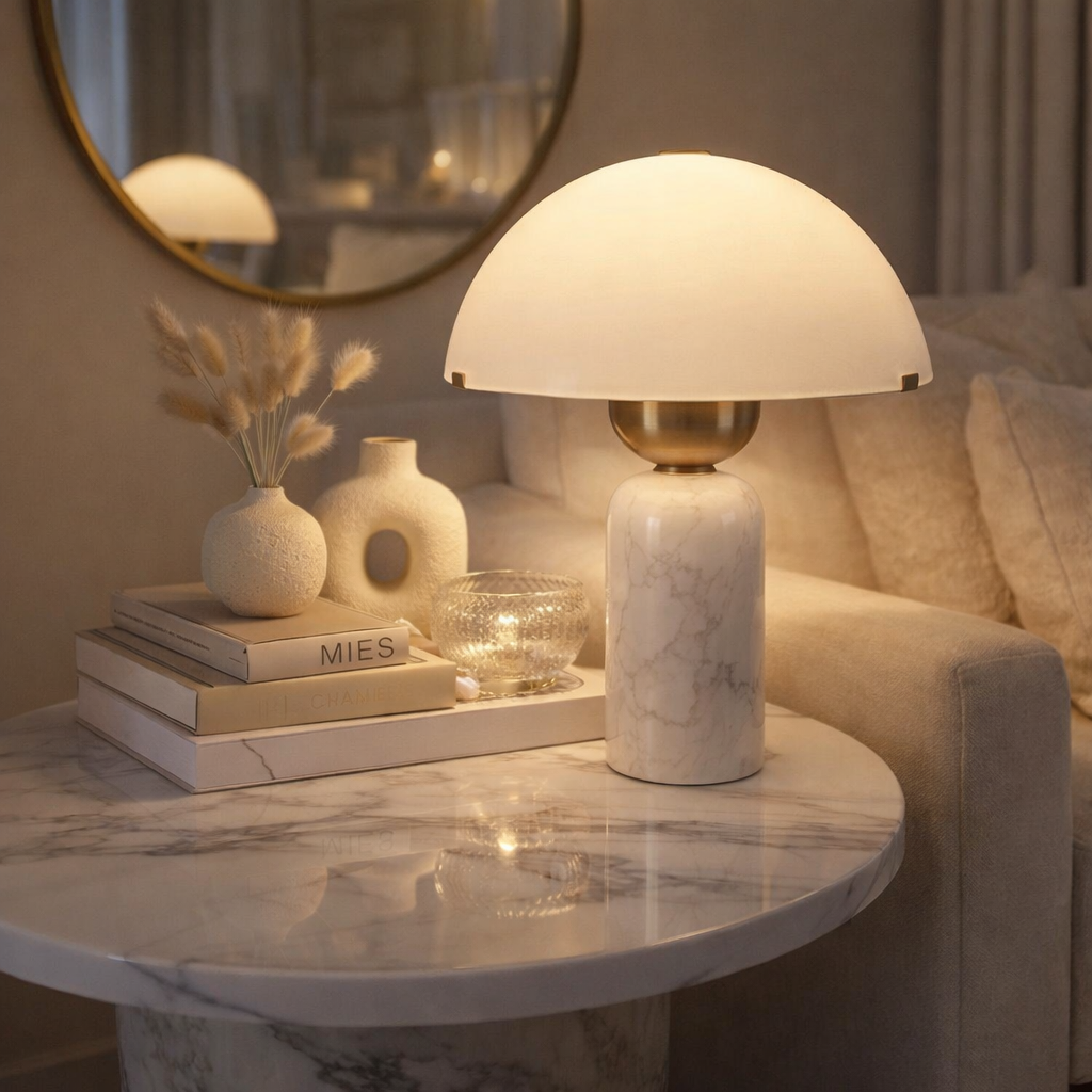Vicenza Postmodern Luxury Marble & Glass Table Lamp
