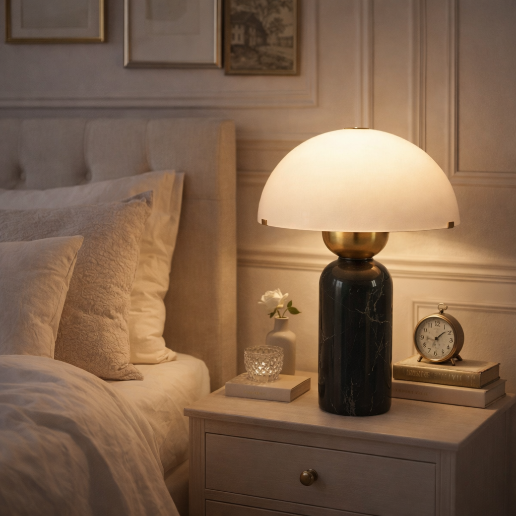 Vicenza Postmodern Luxury Marble & Glass Table Lamp