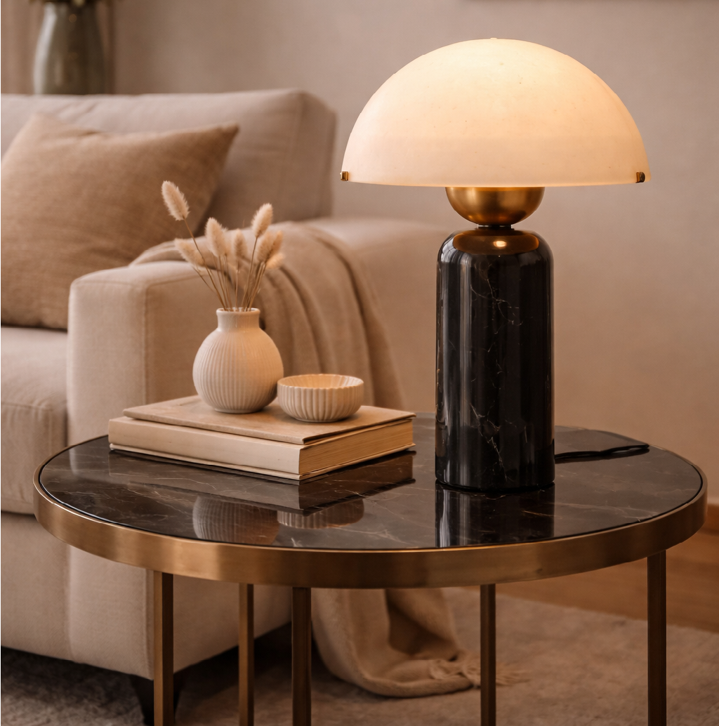 Vicenza Postmodern Luxury Marble & Glass Table Lamp