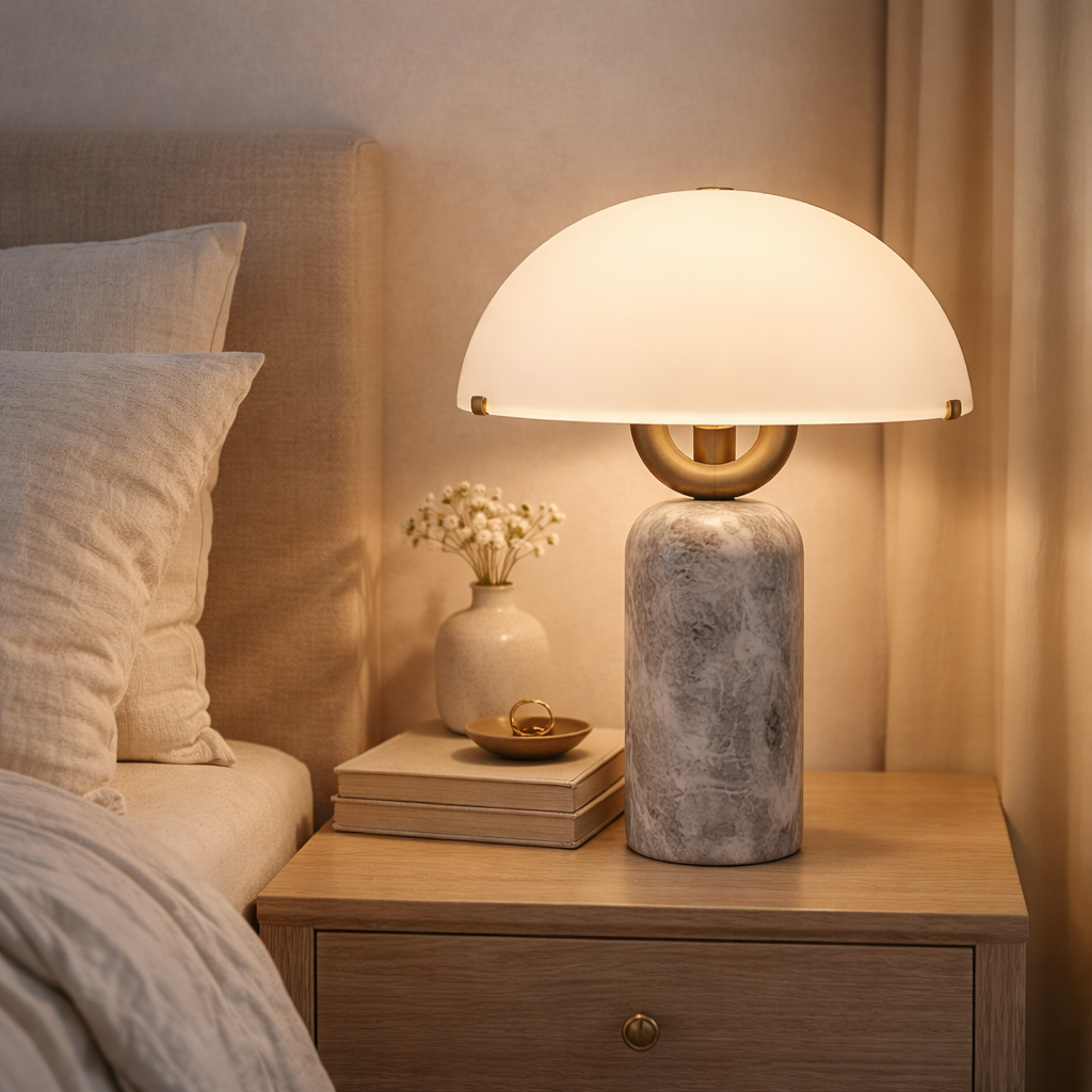 Vicenza Postmodern Luxury Marble & Glass Table Lamp