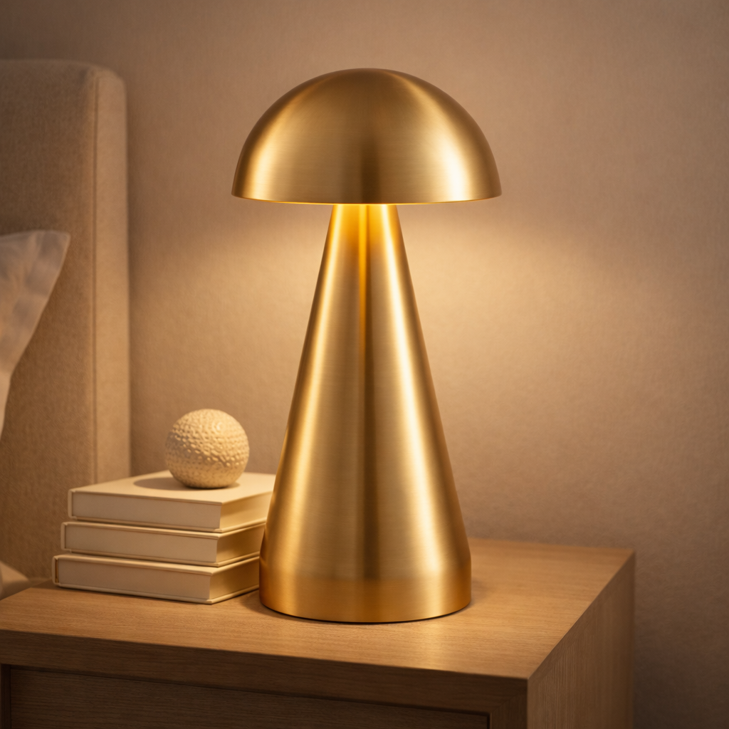 Vienna Retro Cordless Mushroom Touch Lamp for Hospitality