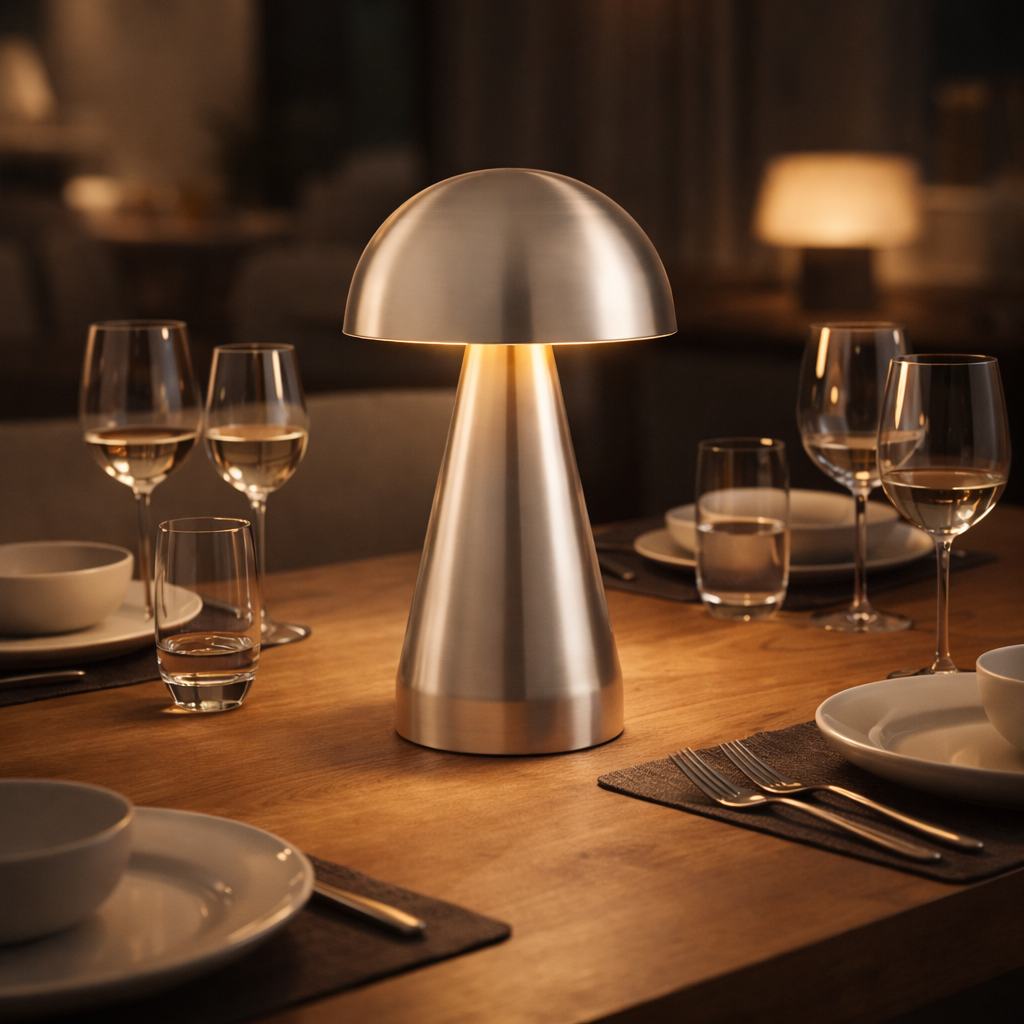 Vienna Retro Cordless Mushroom Touch Lamp for Hospitality