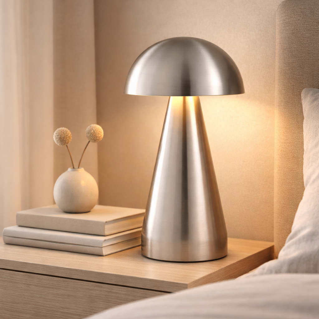 Vienna Retro Cordless Mushroom Touch Lamp for Hospitality