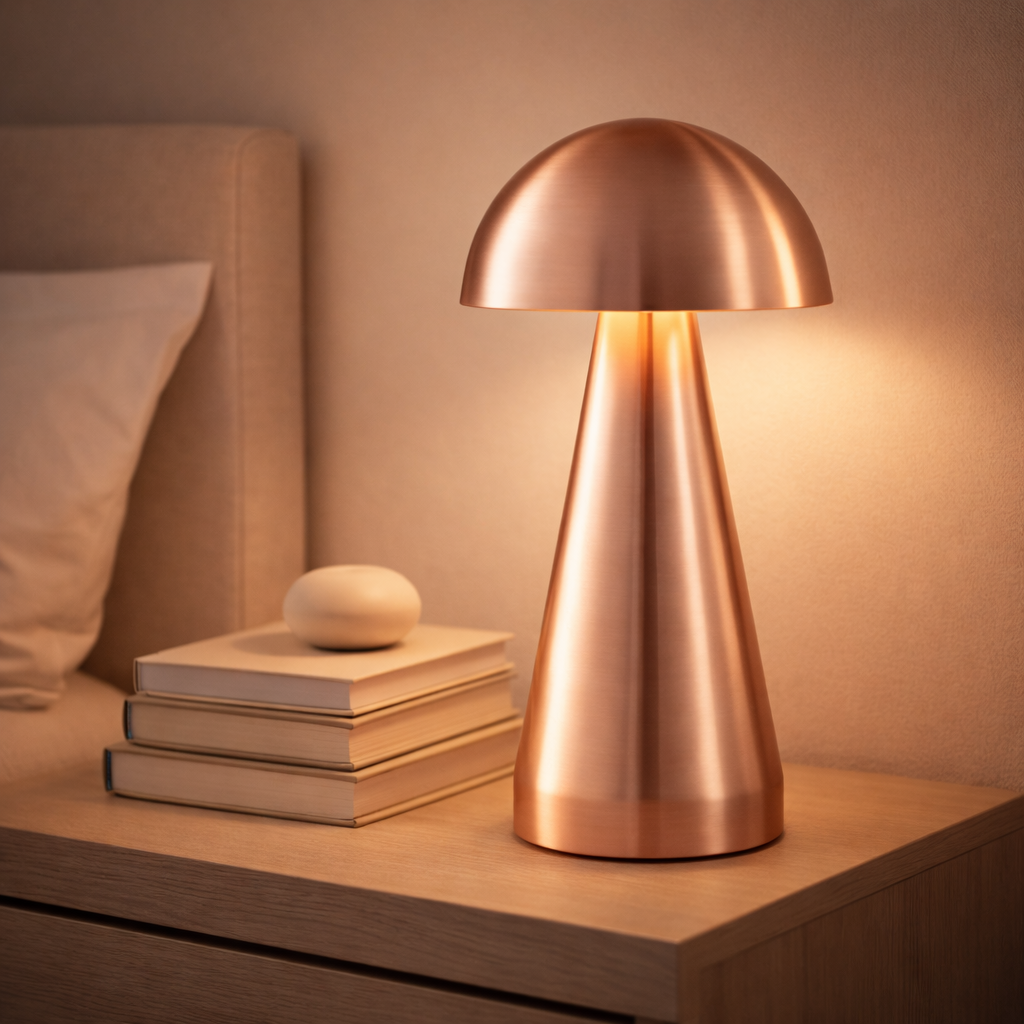 Vienna Retro Cordless Mushroom Touch Lamp for Hospitality