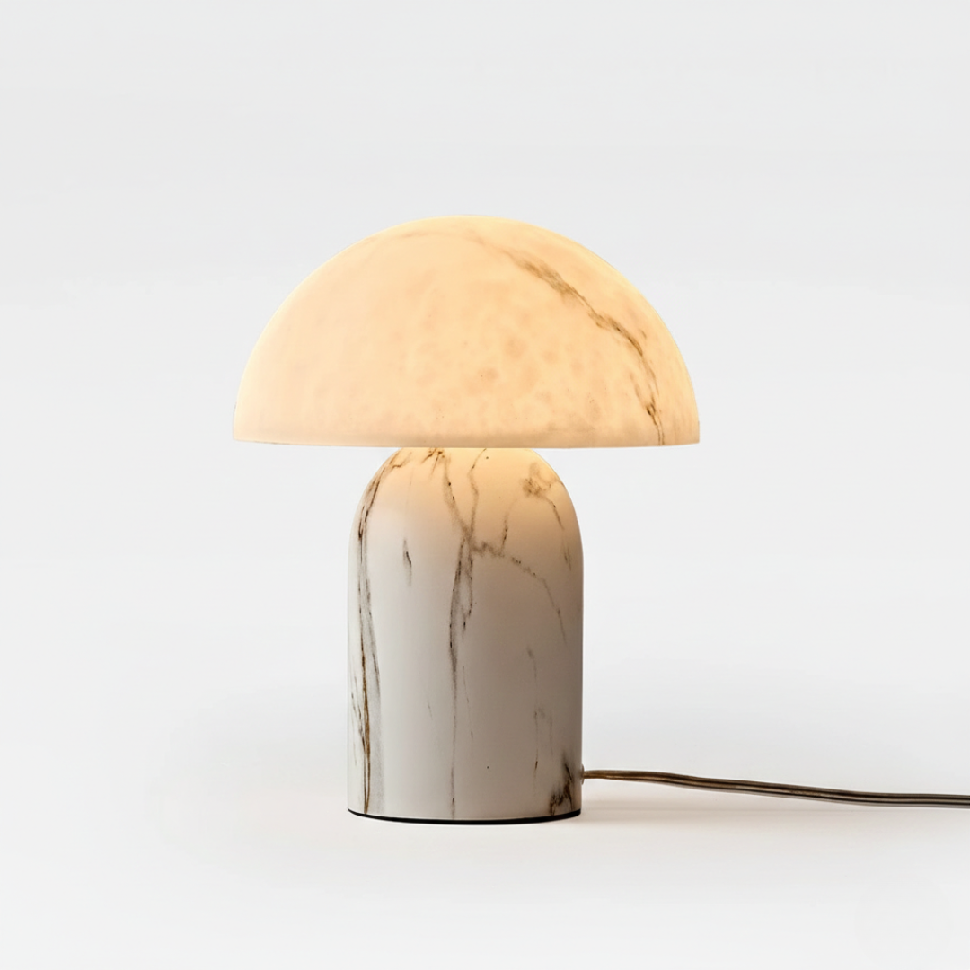 Wabi-Sabi Marble Mushroom Floor Lamp